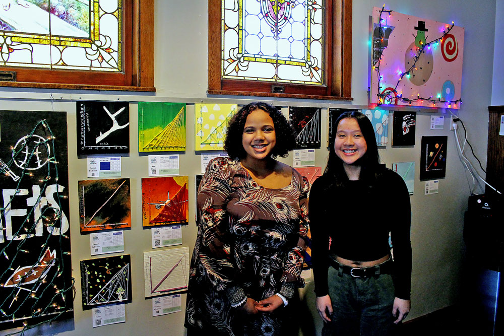 Science meets art as the 8th grade presents graphs at the Charles City Arts Center