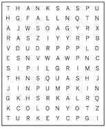 Word find Find these  Thanksgiving words: