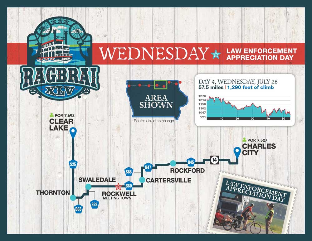 UPDATE RAGBRAI releases road route to Charles City Charles City Press