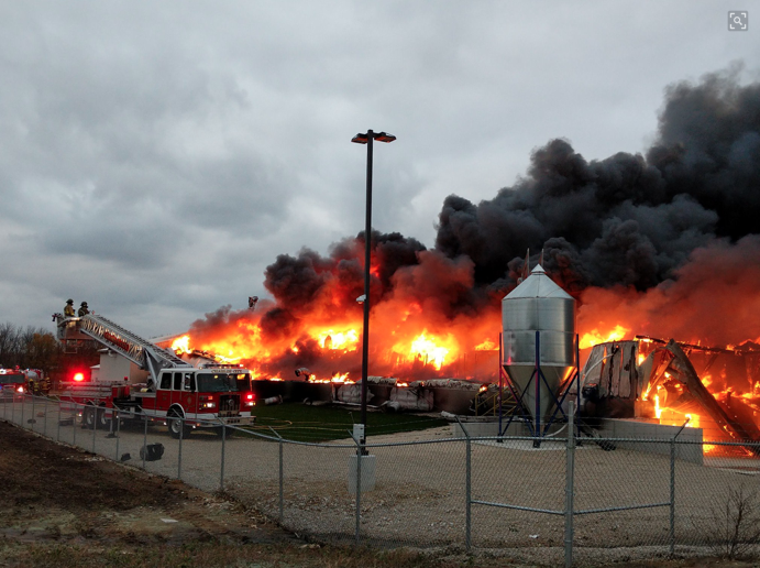 Firefighters battle blaze at Zoetis egg-laying facility