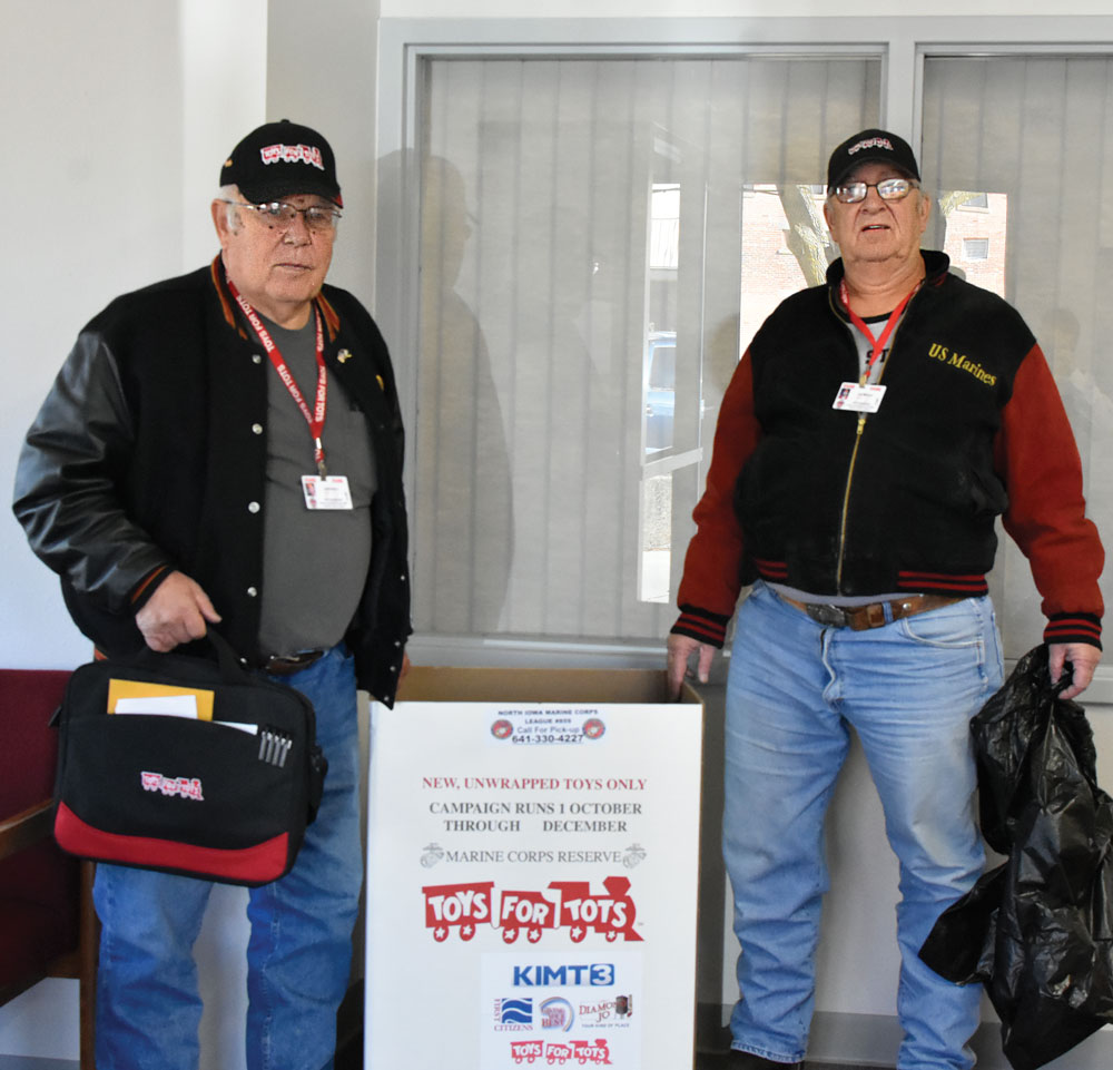 Toys for Tots trucks at Theisen’s Saturday