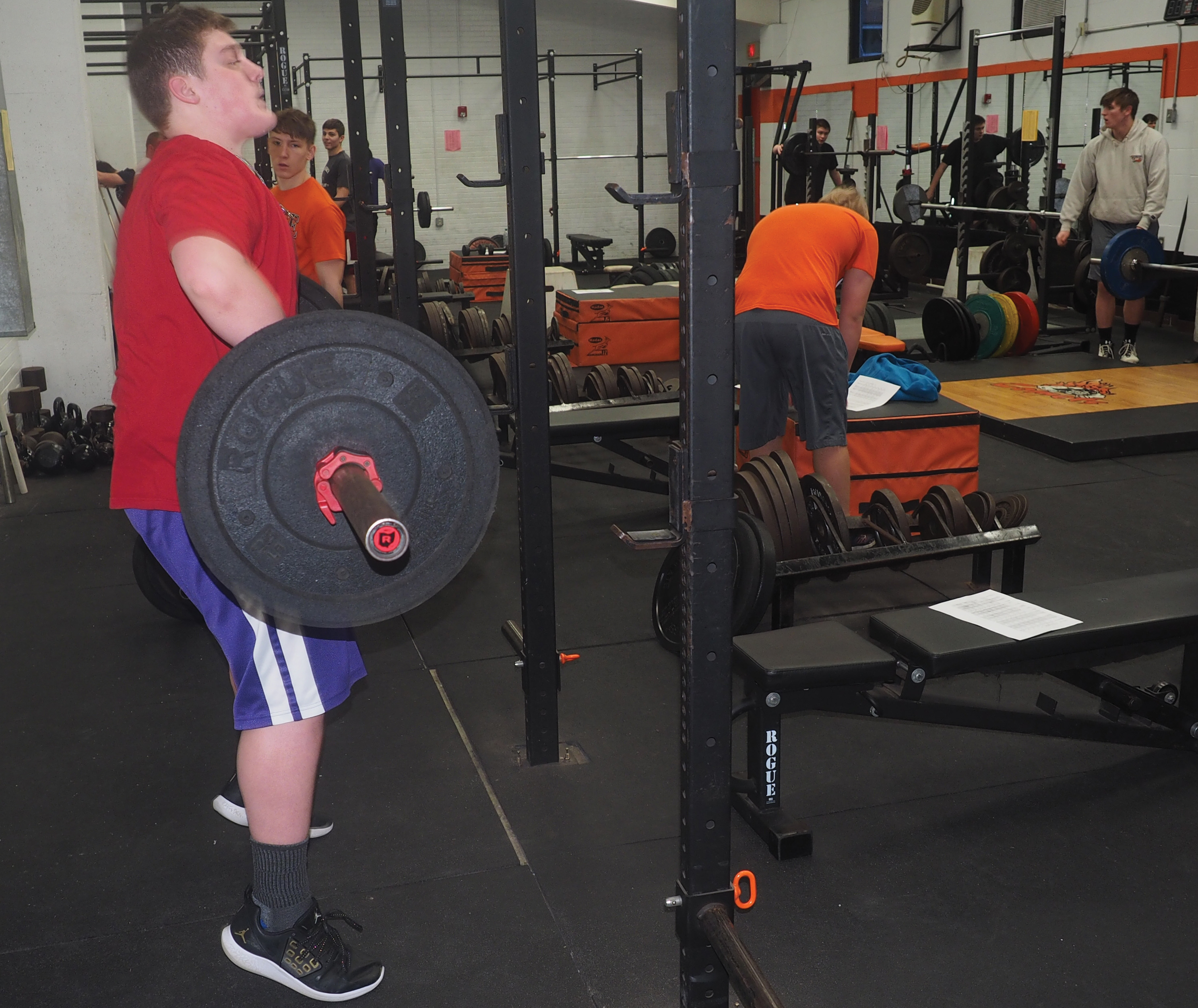 Comet athletes get in final weight training session before spring break