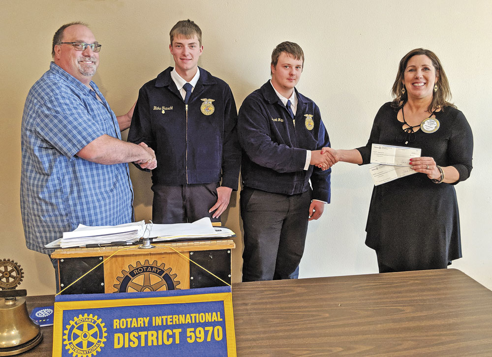 Rotary donates $1,000 to FFA for tree auger