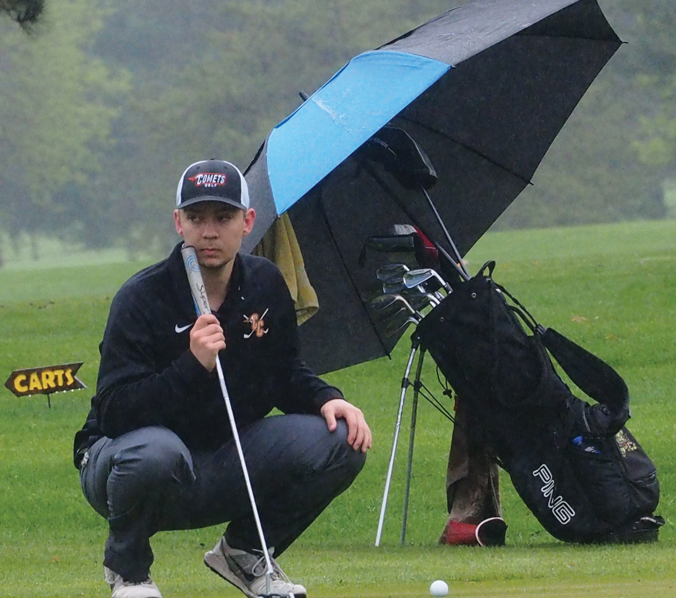 Comet golfers stopped at wet and windy sectional