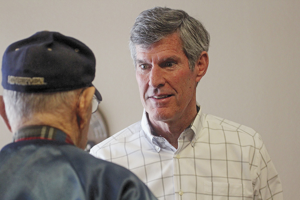 Hubbell makes campaign stop in Charles City