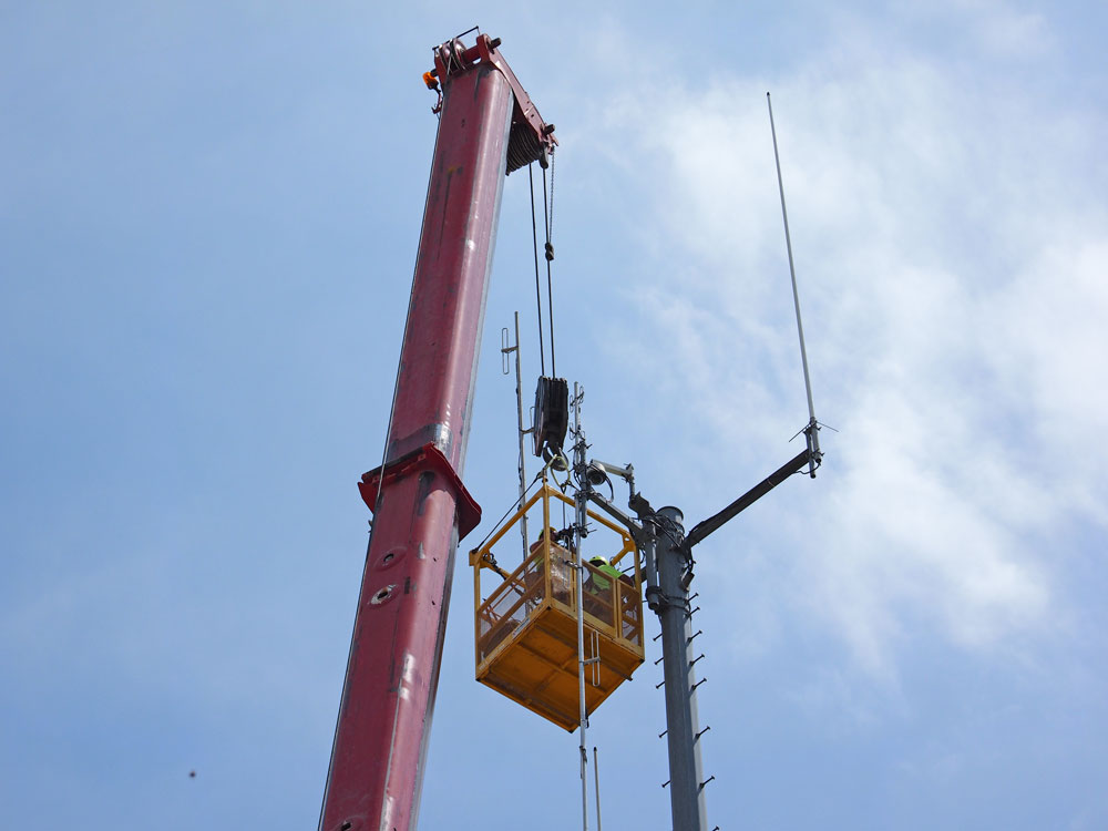 Towering above: Antennas and cables replaced on dispatch center radio tower