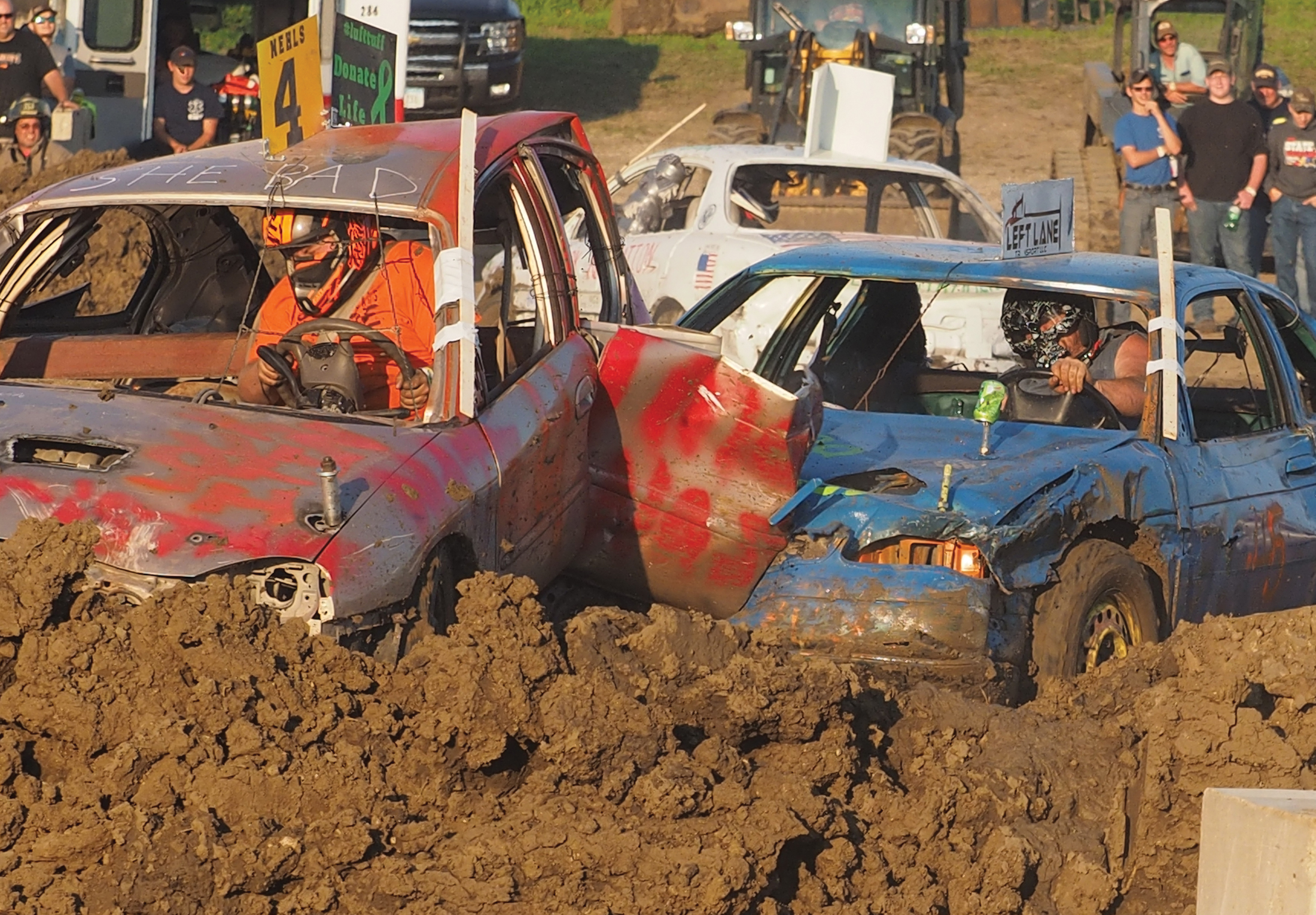 Drivers make sudden impacts at demo derby
