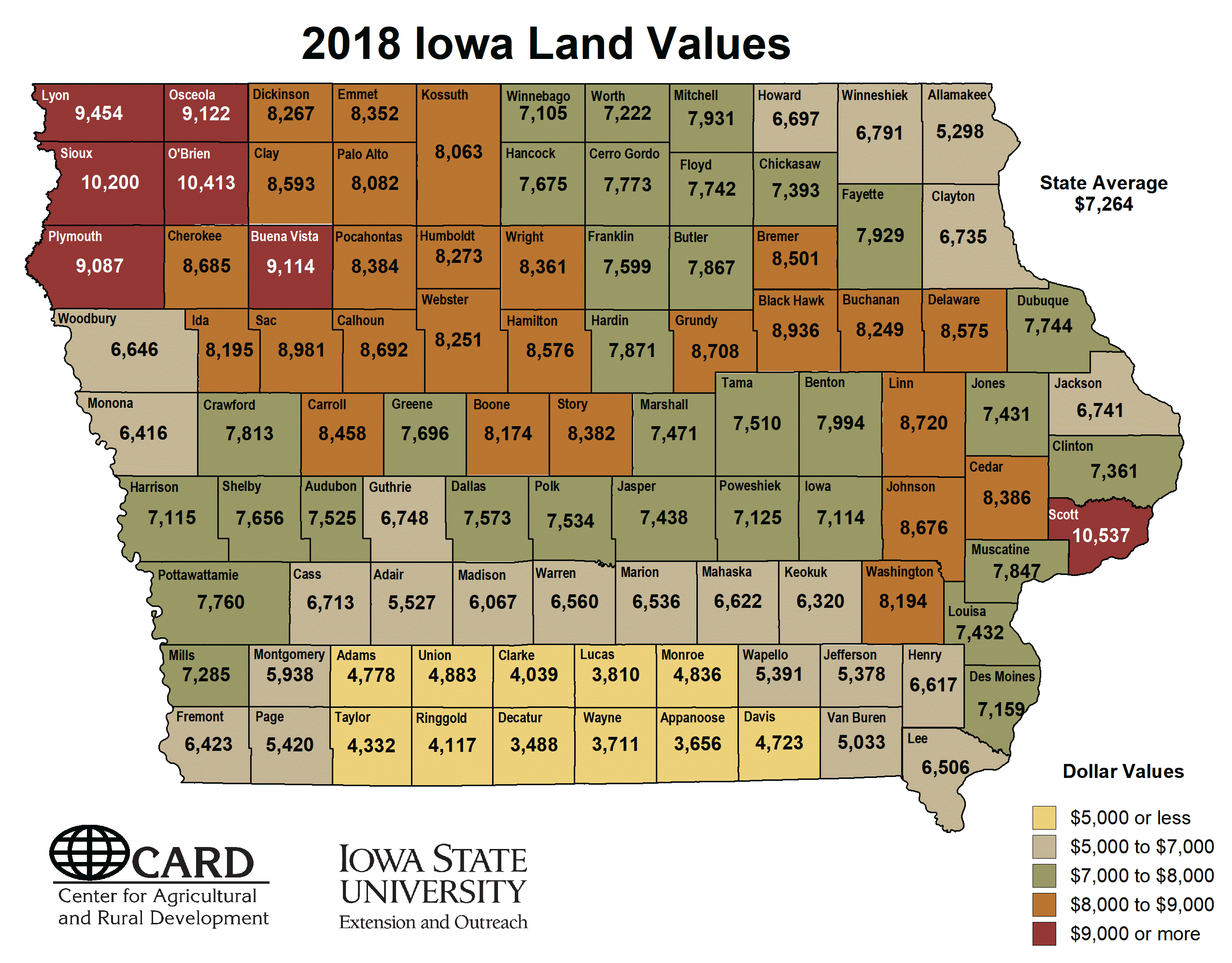 ISU survey: Floyd, Mitchell counties lead state in farmland value increase