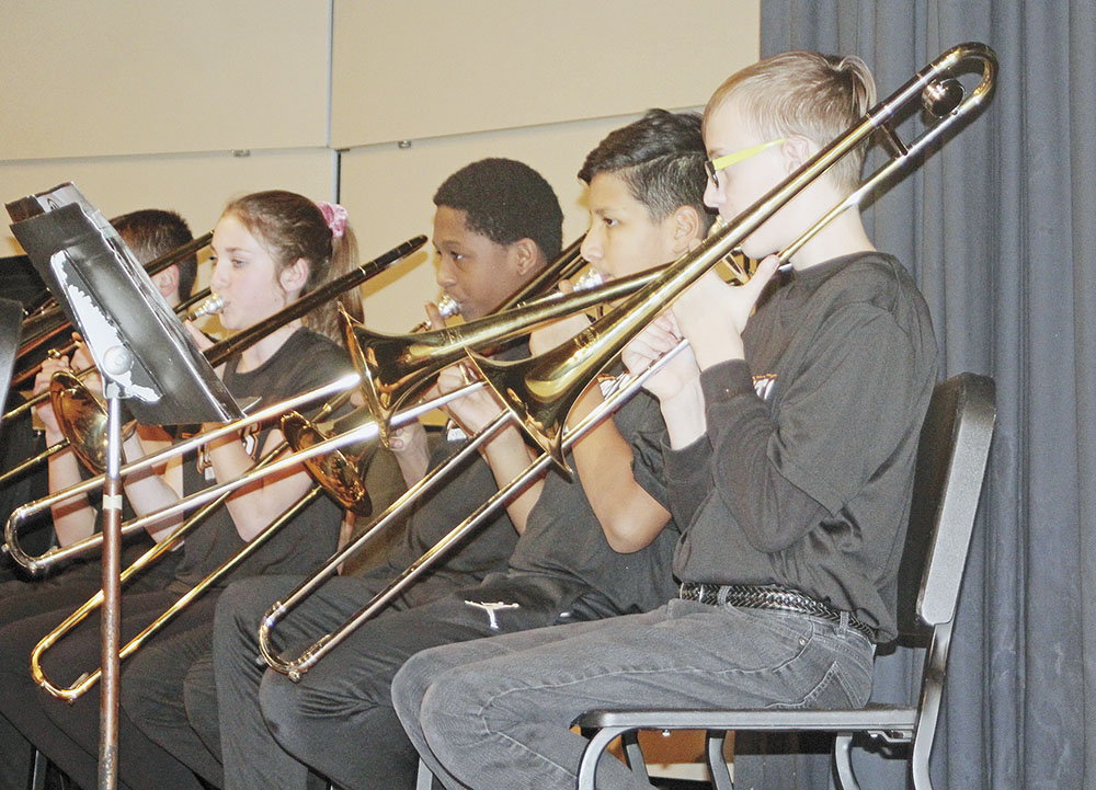 December concert performed by seventh and eight grade band and orchestra