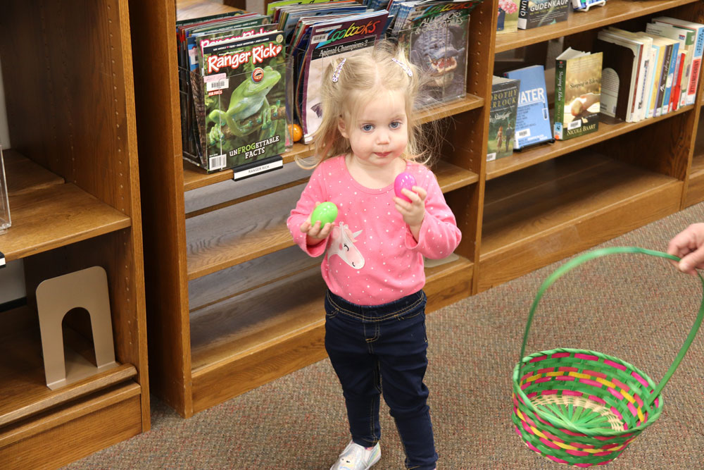 Charles City Library holds Easter Egg Hunt for first ever Tuck-In Tuesday