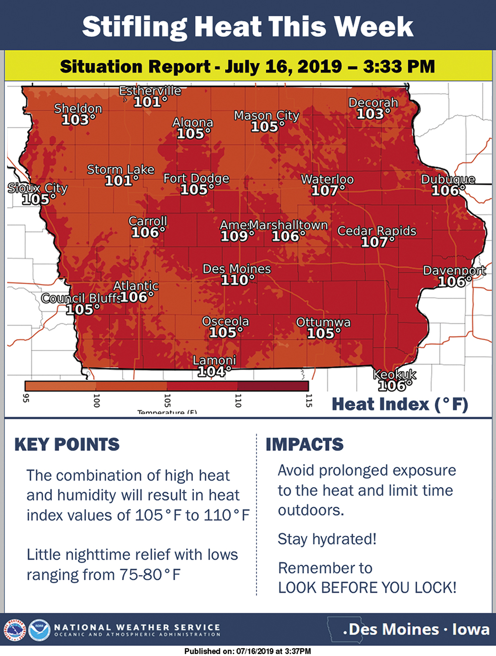 Entire state of Iowa under excessive heat advisory