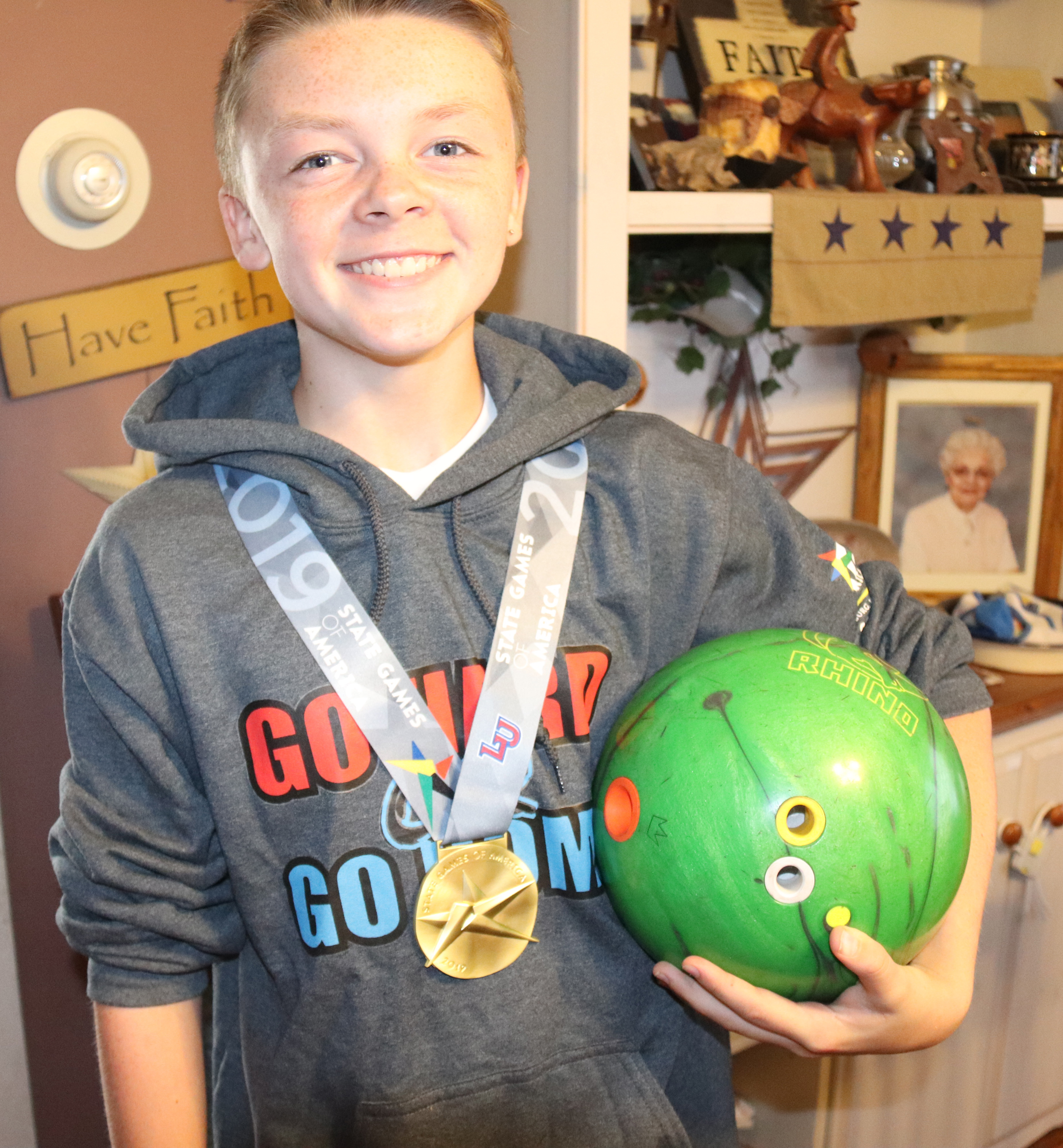 Keaton Ross wins gold medal in bowling at State Games of America