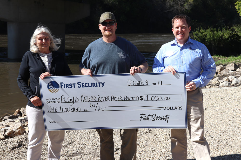 Newly built boat ramp provides launch platform into Cedar River just outside Floyd