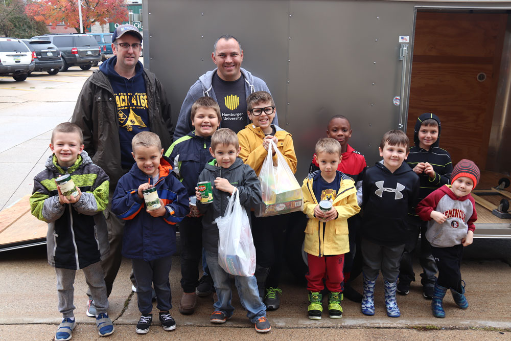 Cub Scout Pack 4166 collects food for local pantry
