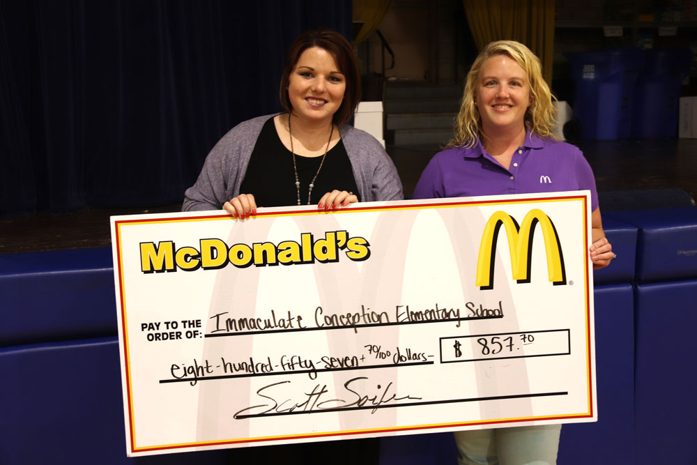 McTeacher Night raises over $800 for Immaculate Conception School