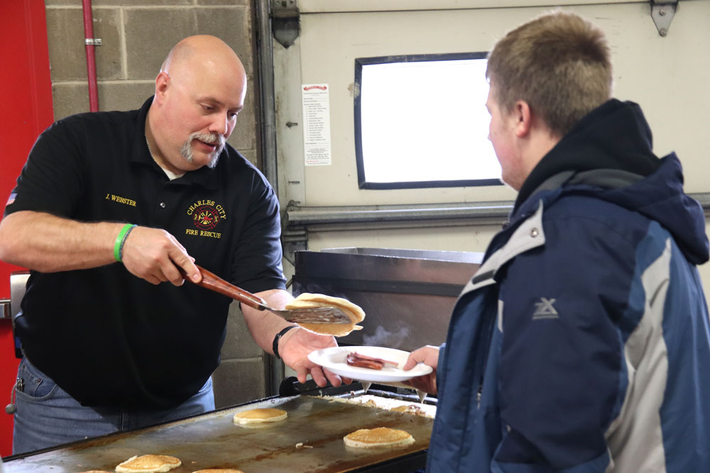 Pancake breakfast fundraiser a yearly hit for Charles City Fire Department