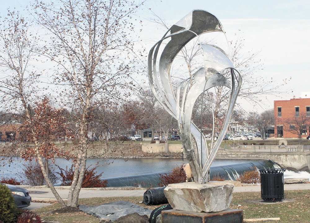 Barrett’s ‘History in Shapes’ sculpture erected Wednesday