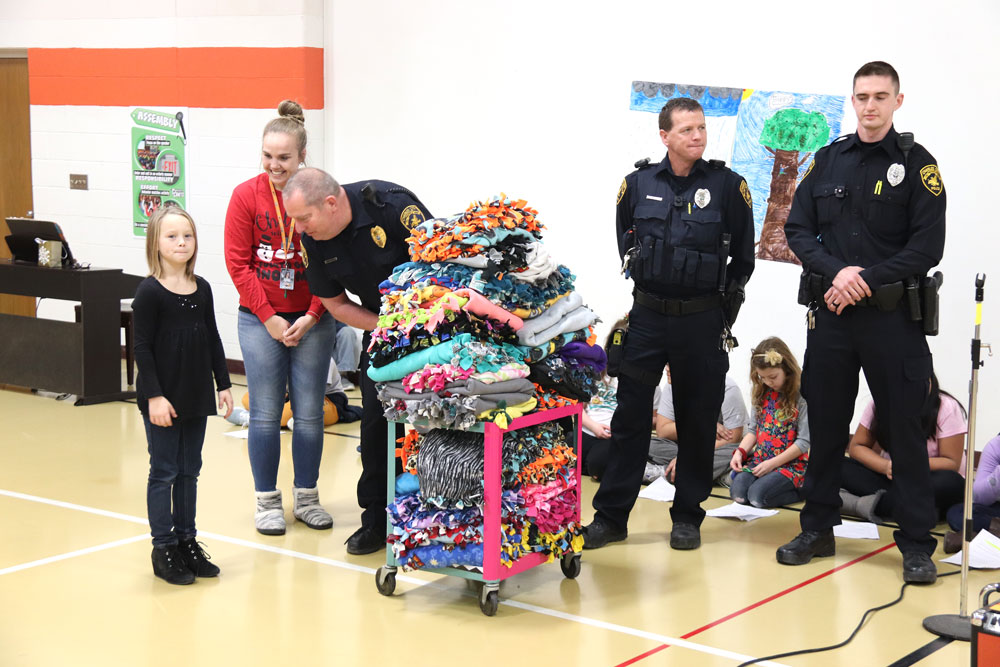 Charles City fourth grade students donate blankets to help those in need of comfort