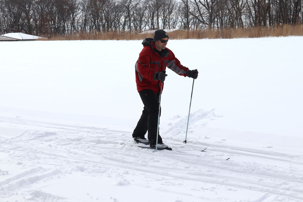 Cross country skiers glide along nature trails at Tosanak