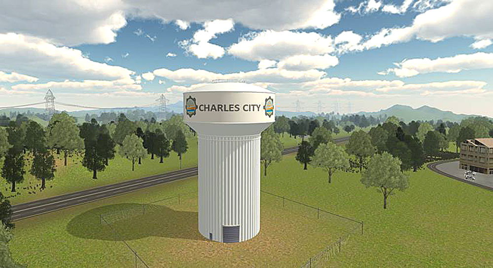 City settles on new lettering and logo for Corporate Drive water tower