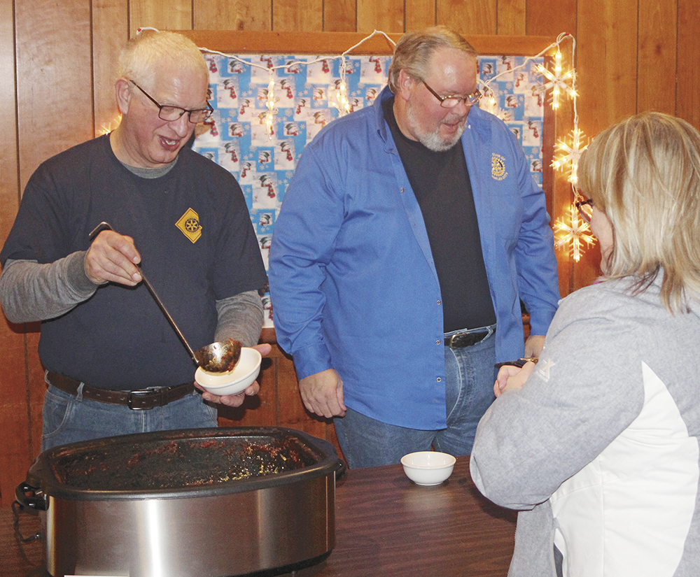 Rotary Club serves hot soup and pie on a cold winter night