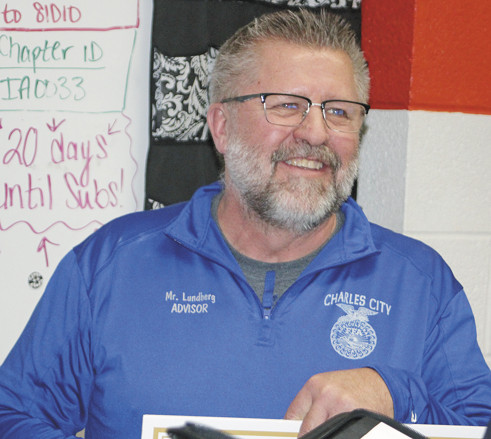 Charles City’s Lundberg honored as finalist for ag educator of the year