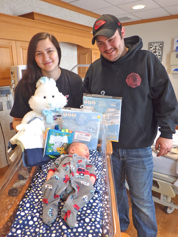 Floyd County’s first baby of the new year makes quite an entrance
