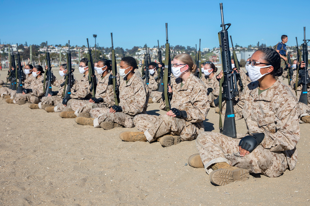 Bilharz among first women recruits at San Diego Marine Corps training depot