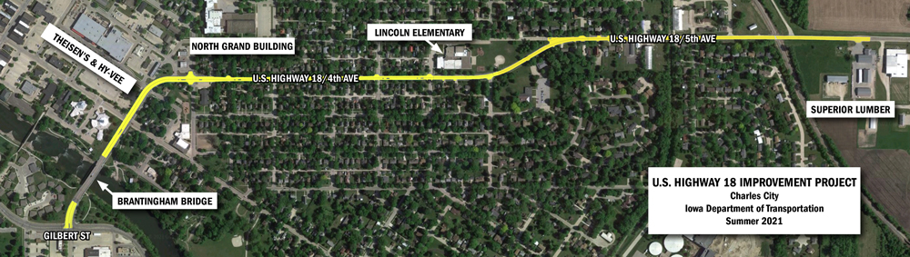 Lane closures on Highway 18 in Charles City begin next Monday