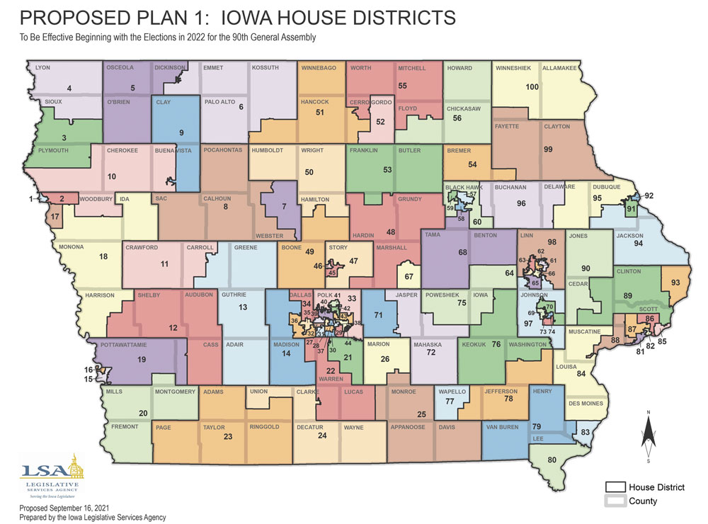 Proposed Iowa legislative map would divide Floyd County into two House districts