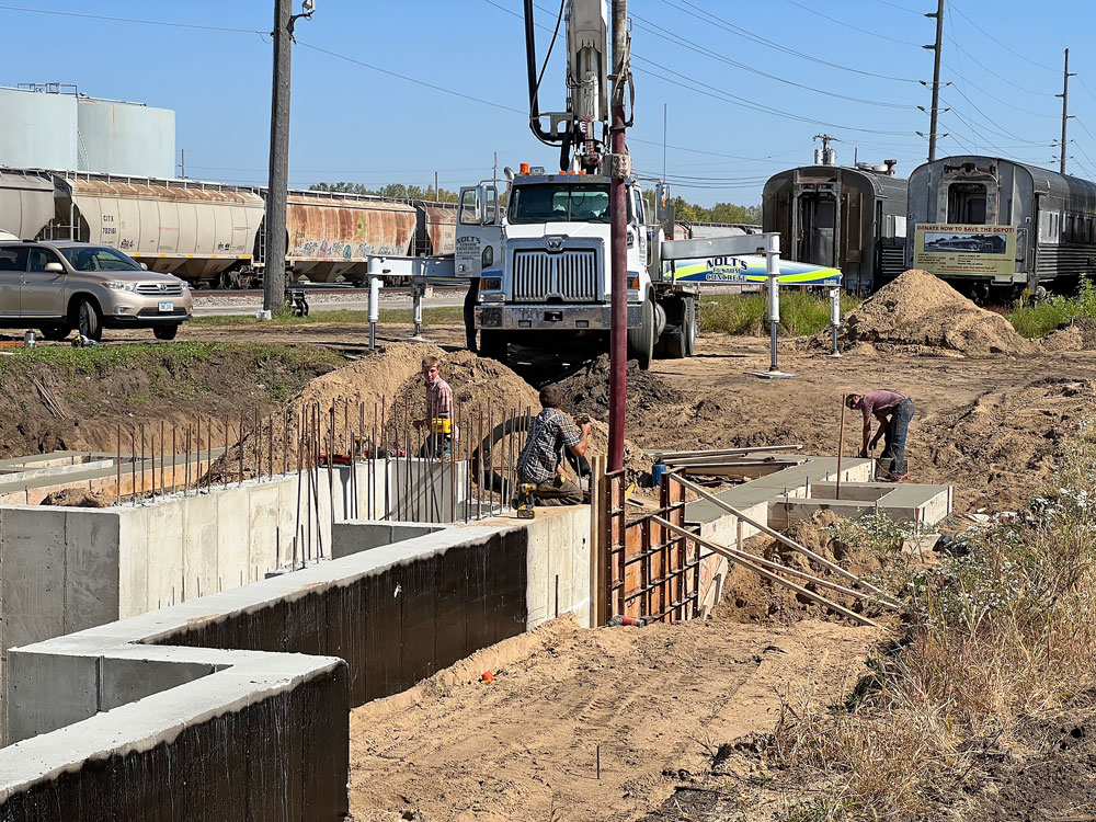 Milwaukee Road depot moving date is announced as foundation work nears finish