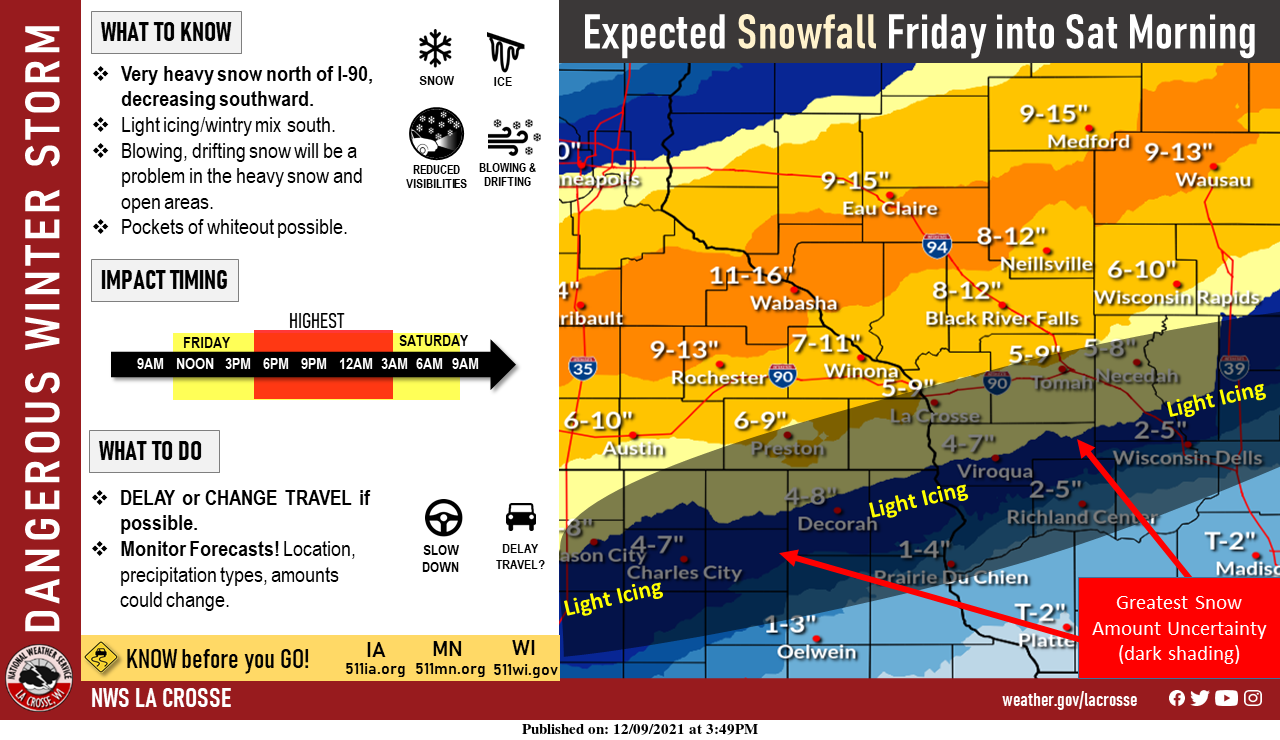Winter storm watch in effect for Friday-Saturday; several inches of snow possible