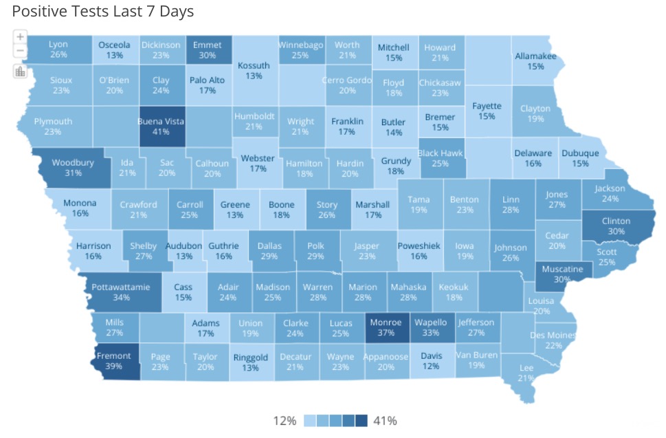 Floyd County COVID-19 7-day positivity rate falls; school district mask requirement pulled back