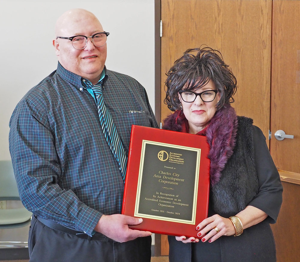 State economic officials recognize Charles City development group's world accreditation State economic officials recognize Charles City development group's world accreditation