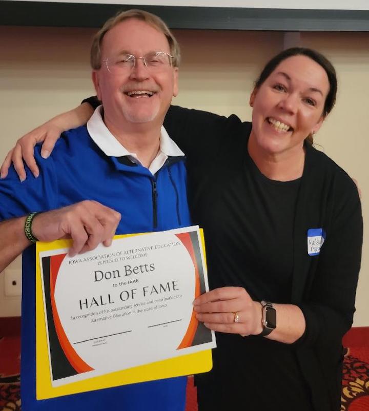 Betts earns Iowa Association of Alternative Education Hall of Fame honors