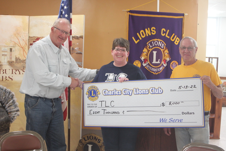 Charles City Lions present check to TLC