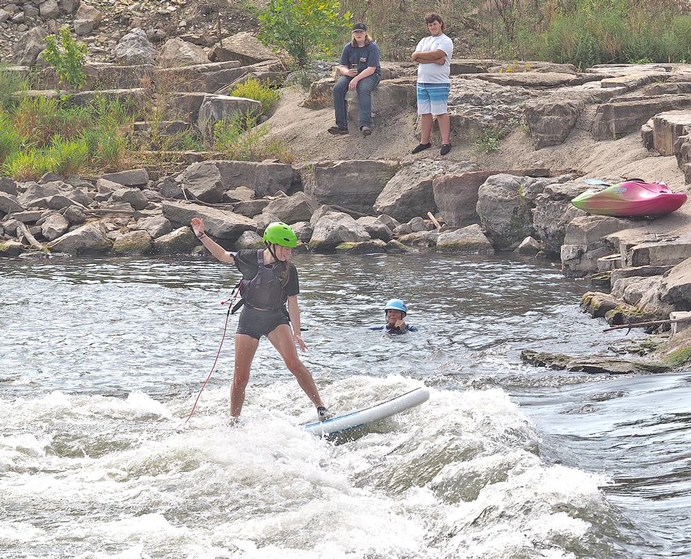 Charles City High School students learning whitewater skills