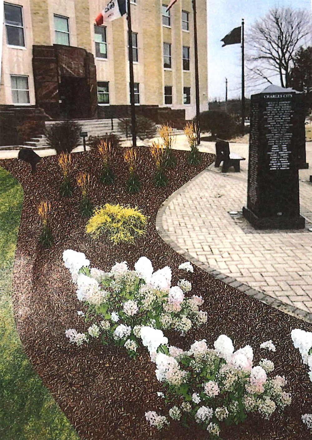 Floyd County Veterans Memorial Committee wants to add flower beds to courthouse display