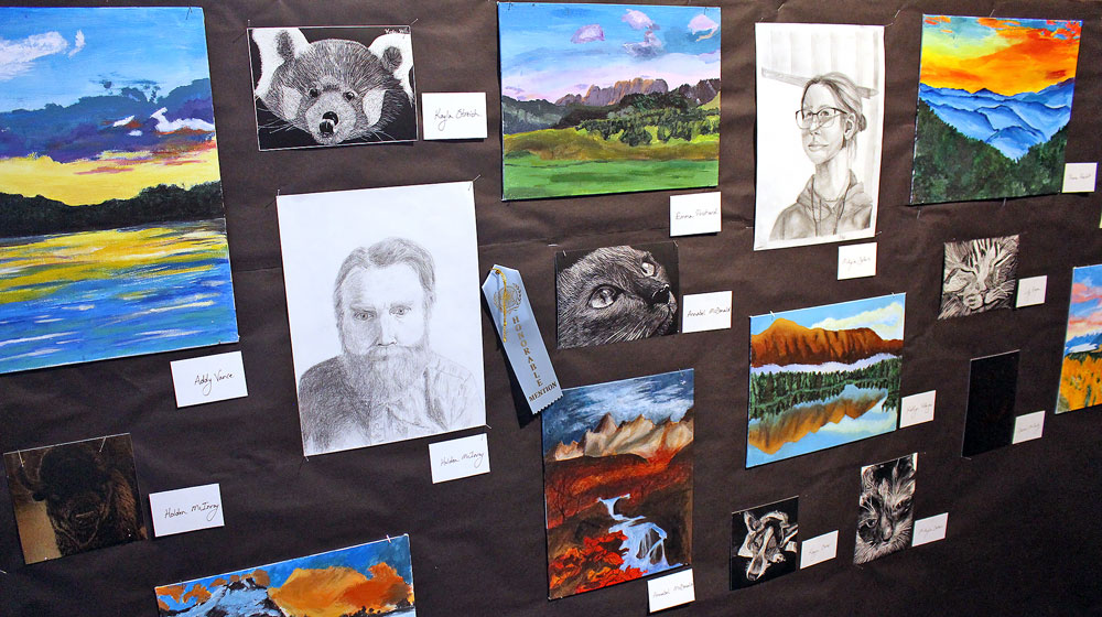 Student works on display for Charles City High School Art Exhibit