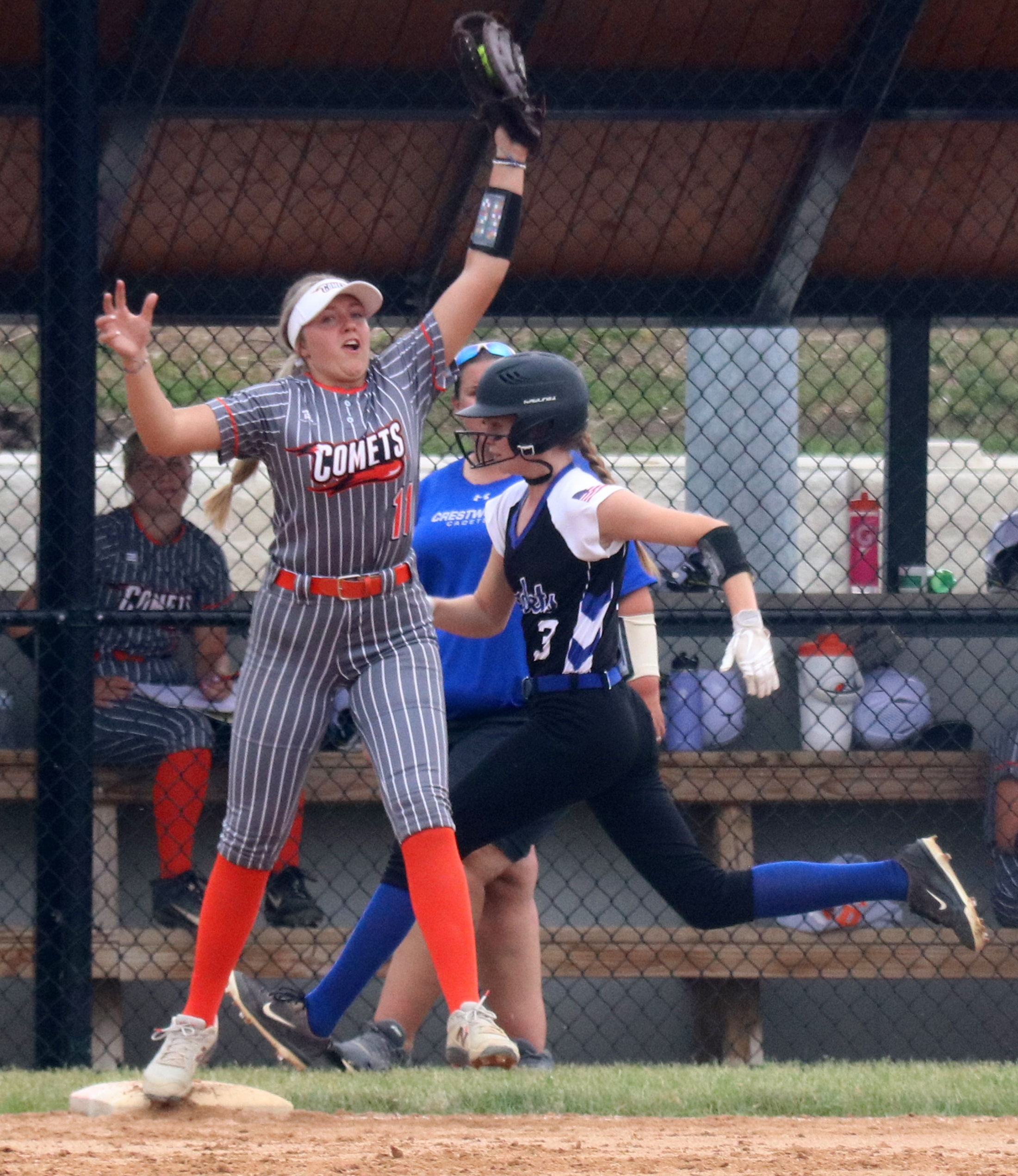 Comets rebound to 10-run rule Cadets in second game to salvage DH split