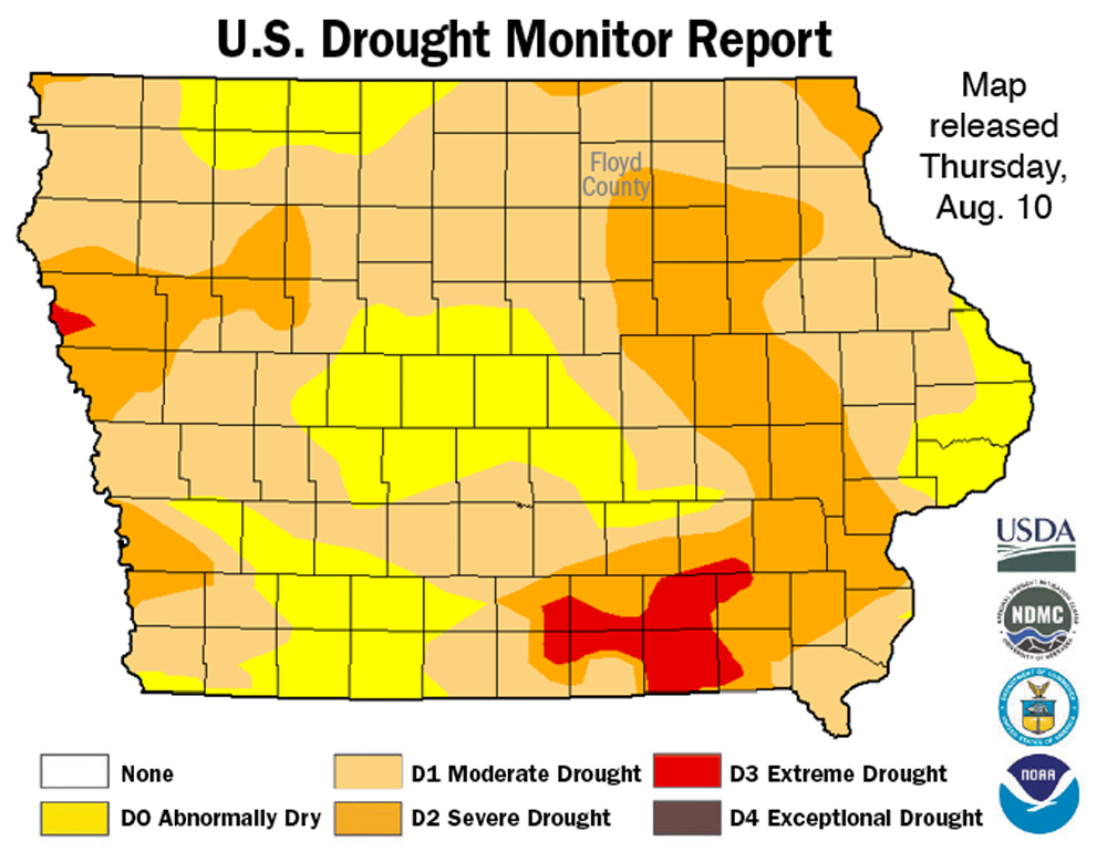 Concerns increase as drought remains unrelieved in Charles City area