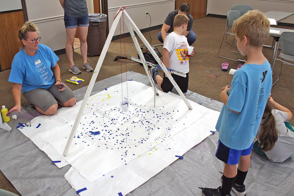 Pendulum painting at the Charles City Public Library