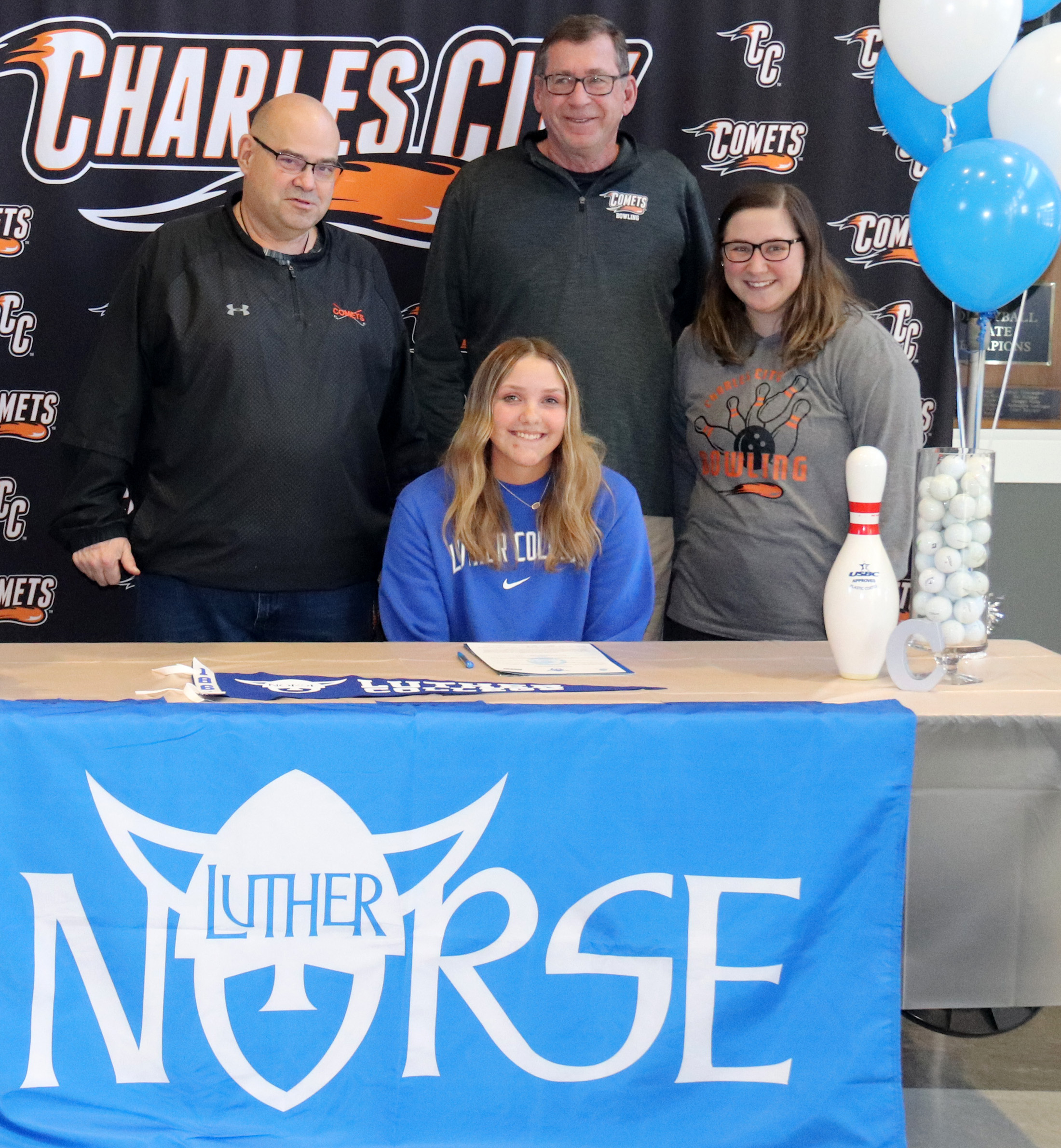 Claire Girkin signs to bowl and golf for Luther College