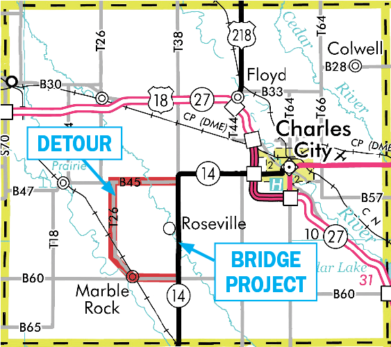 Iowa Highway 14 near Roseville to close on Monday, April 8, for bridge replacement