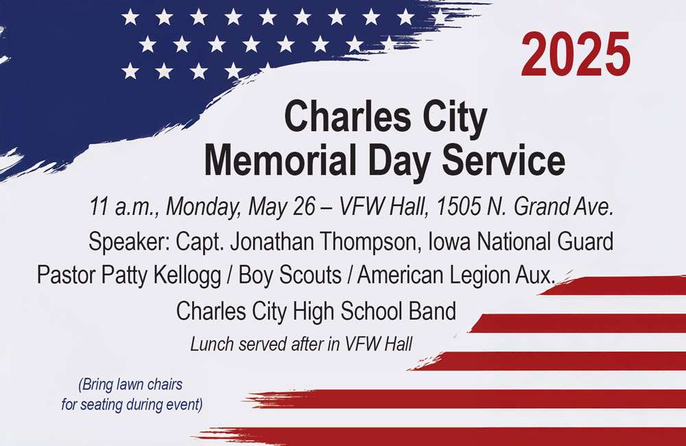 Charles City to honor fallen service members at Memorial Day program