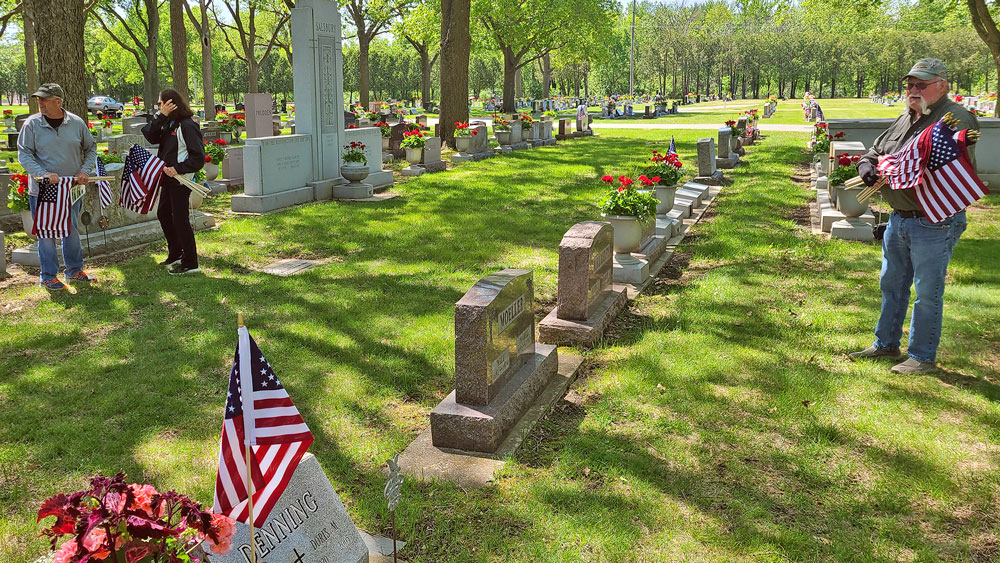 Charles City VFW plants new flags for Memorial Day weekend