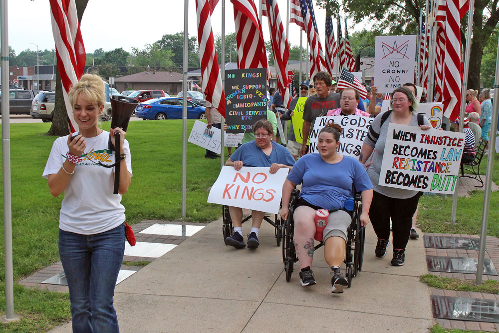 ‘No Kings’ protest marches in Charles City