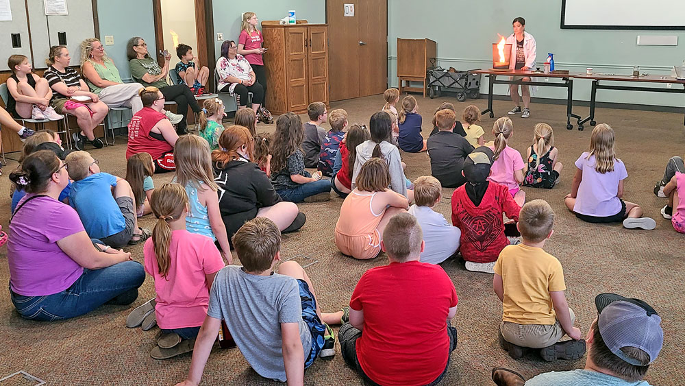 Library programming heats up with combustion demonstration